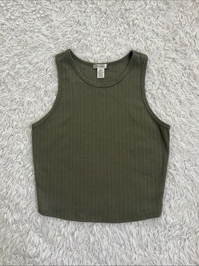 BOZZOLO Green Tank Top Size Large Casual Summer Cropped